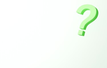 3D素材_クエスチョンマーク_緑