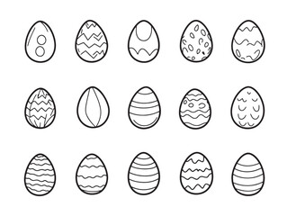Hand drawn egg line art with simple elegant vector drawing