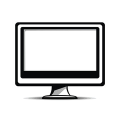 Fototapeta premium Minimalist Monitor Black Frame, White Screen, Modern Design on Transparent Backdrop