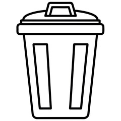 Garbage Bin Vector, Trash Can Icon Design