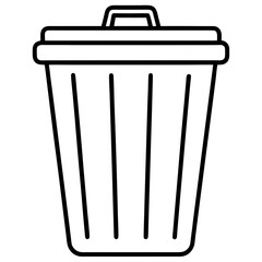 Garbage Bin Vector, Trash Can Icon Design