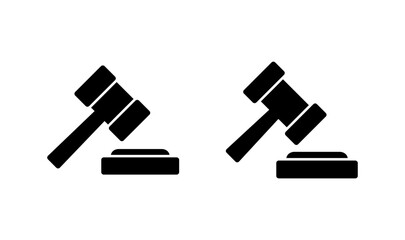 Gavel icon logo design. judge gavel sign and symbol. law icon. auction hammer