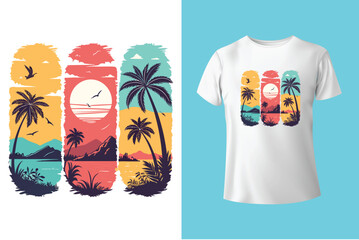 summer beach vacation and holidays t shirt design template for all