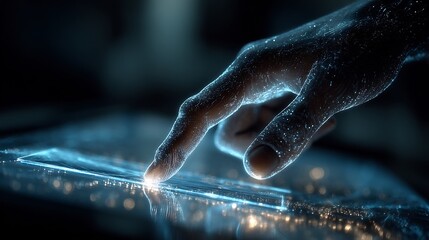 Digitized human interaction with emerging technology interface concept