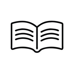 Open Book Icon Line Art Simple Design Illustration