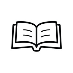 Open Book Icon Simple Line Art Graphic Design