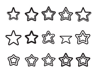Empty star outline vector drawing with elegant clean line style