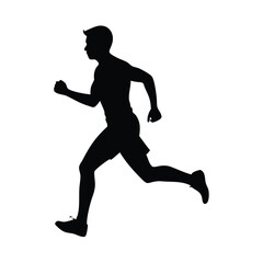 Silhouette of a Man Running a Sprint Race