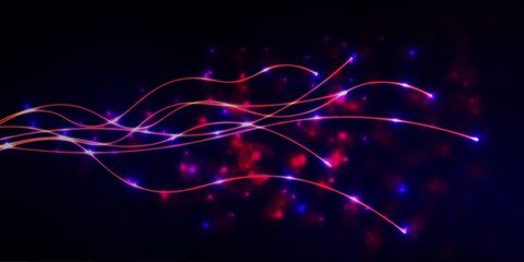 Fototapeta premium Abstract Bright Neon Lights On The Black Background