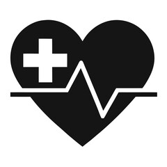 Healthcare Heartbeat Icon Medical Cross Symbol