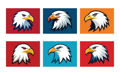 set of  eagle birds head set