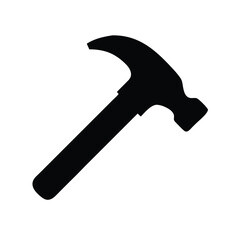 Black Silhouette of a Claw Hammer Tool Icon