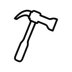 Claw Hammer Icon Line Art Graphic Design Element