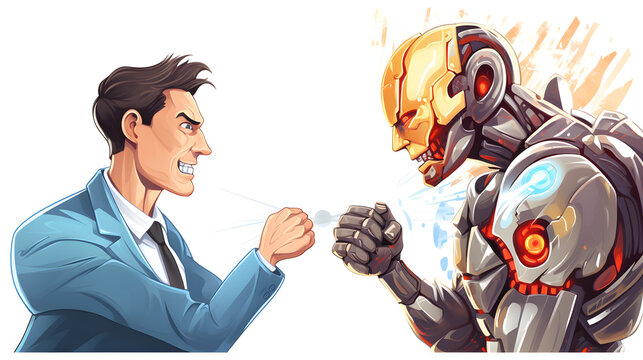 Professional vector cartoon illustration portraying human aggression for diverse marketing needs