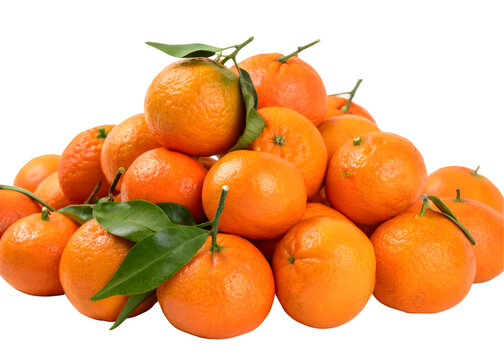 pile of oranges isolated on transparent background. generative ai
