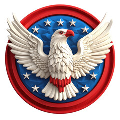 Obraz premium American Eagle Emblem with Patriotic Symbol, and 4th July.