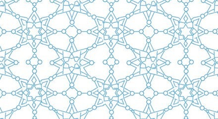 Fototapeta premium Light Blue Geometric Seamless Pattern On A White Background