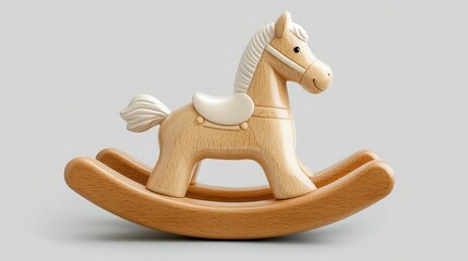 Classic baby rocking horse toy, isolated PNG for childhood nostalgia, nursery decor, and vintage toys 