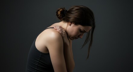Naklejka premium Woman Experiencing Neck Pain