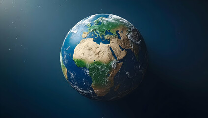 Fototapeta premium Earth Rotates in Space Showing Continents, Oceans, and Atmosphere