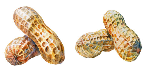 peanut watercolor vector illustration