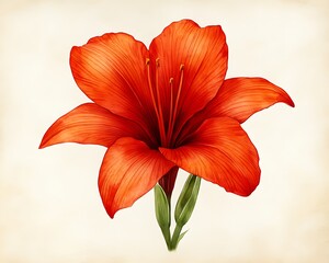 Vibrant orange lily blossom