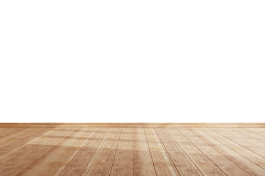 Minimal wooden floor surface–3D PNG on transparent background