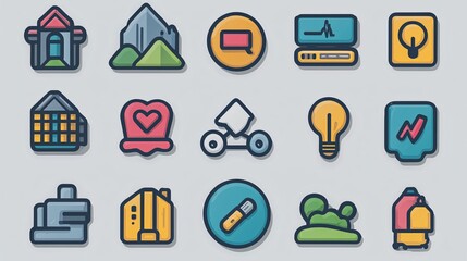 Colorful flat style icon