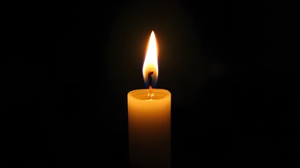 Single candle flame in darkness (3)