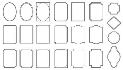シンプルな縦長のフレームのイラストセット　ベクター背景素材