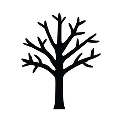 Simple Black Silhouette of a Leafless Tree