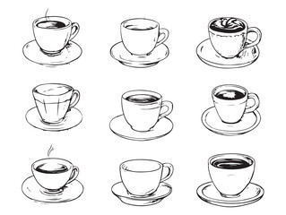 Espresso Line Art for Creative Illustrations and Designs
