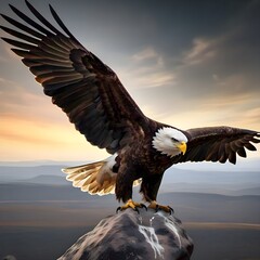 Obraz premium A silhouette of an eagle