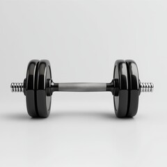 Fototapeta premium Black dumbbell, isolated