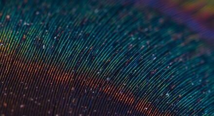 Obraz premium Iridescent abstract feather close-up