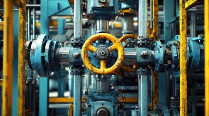 Fototapeta premium Industrial machine operator controlling equipment in a production line.