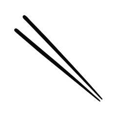 Simple Black and White Illustration of Chopsticks