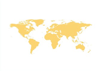 Simple world map, pale yellow
