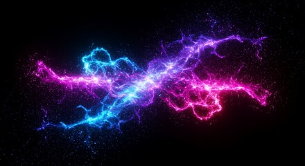 Naklejka premium Glowing particles in space