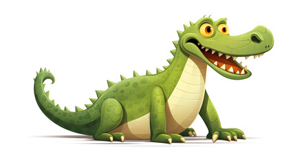 Professional Vector Crocodile Illustration for Alligator Cartoon Isolated on White Background
