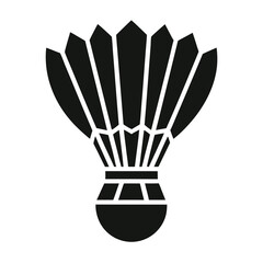 Black and White Shuttlecock Icon for Badminton Sport