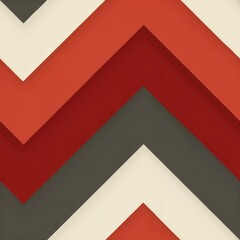 Fototapeta premium Nordic minimal seamless pattern of stacked V chevrons in muted slate, terracotta, and snow gray, layered rhythmically on a pale beige base, designed for home decor prints and calm brand packaging