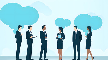 Professional Vector Flat Style Business People Illustration for Presentations and Websites