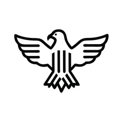 American Bald Eagle Line Art Graphic Design Icon