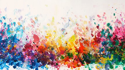 Vibrant Palette: An expressive abstract explosion of color and dynamic brushstrokes