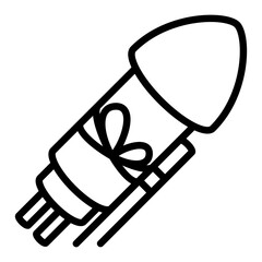Fireworks Icon Line for Birthday, Anniversary, and Festive Celebration Moments