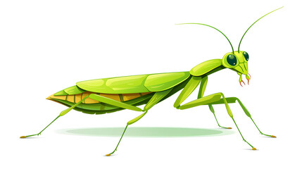 Detailed Vector Flat Style Mantis Illustration - Insect Icon Design Inspiration
