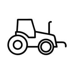 Simple Line Art Icon of a Farm Tractor