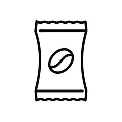Single Serve Coffee Packet Line Art Icon Illustration