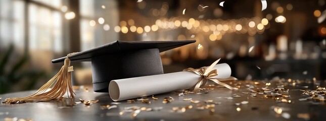 Graduation cap - academic achievement, scholar milestone, ceremonial tassel, educational success, diploma symbol, scholarly honor, graduate recognition, learning accomplishment, knowledge celebration.